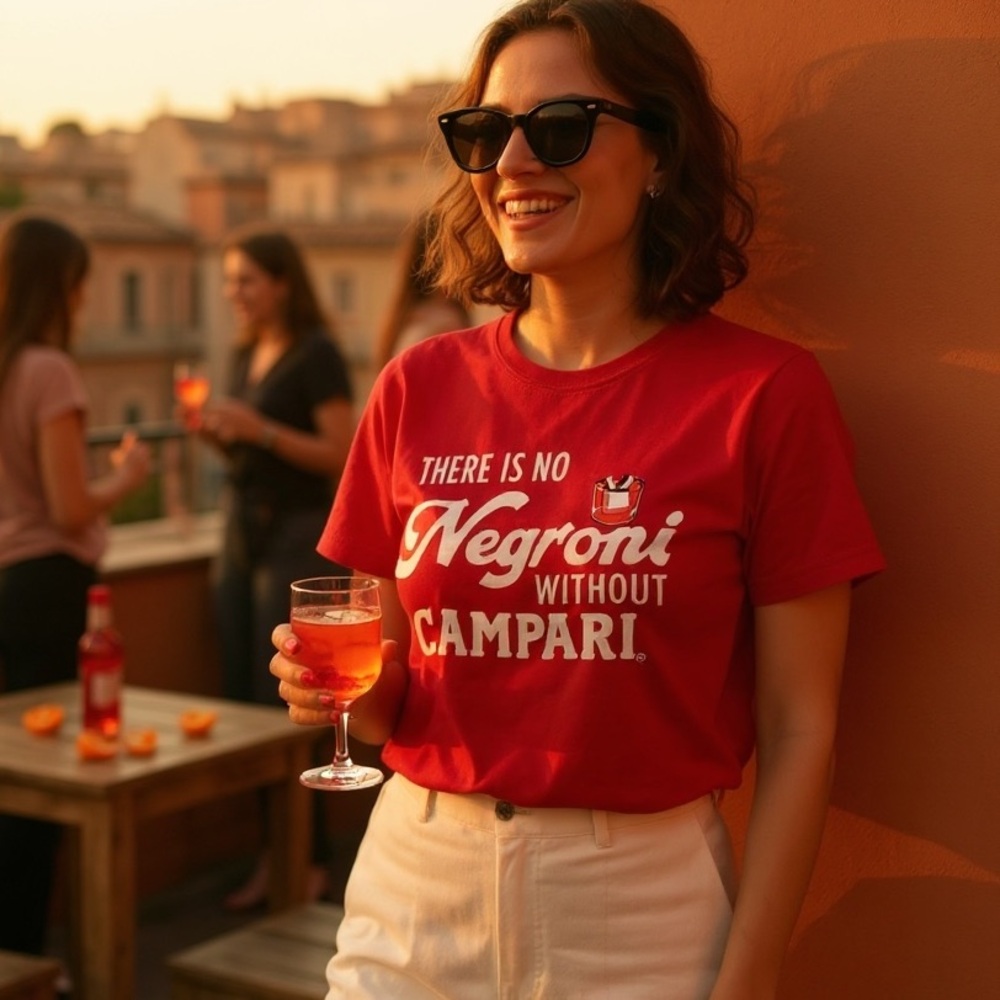Campari There is no Negroni without Campari T-shirt Red officially licensed
